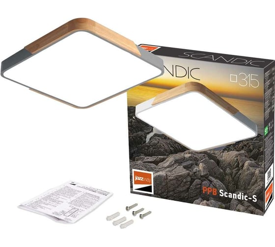 Светодиодный светильник Jazzway декоративный PPB Scandic-S 24Вт 4000К IP20 настенно-потолочный бытовой GR/W 5037359