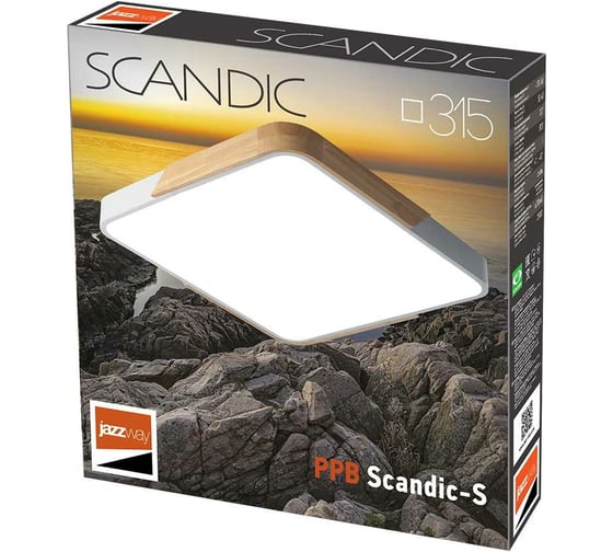 Светодиодный светильник Jazzway декоративный PPB Scandic-S 24Вт 4000К IP20 настенно-потолочный бытовой GR/W 5037359