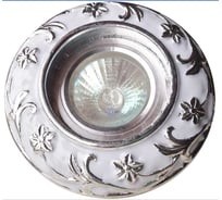 Встраиваемый светильник De Fran MR16, белый+серебристый, FT 214 WHSL