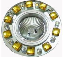 Встраиваемый светильник De Fran MR16 зеркальный+золотистые кристаллы, FT 502
