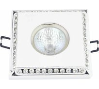 Встраиваемый светильник De Fran MR16 хром+белый со стразами, FT 215 WNCH