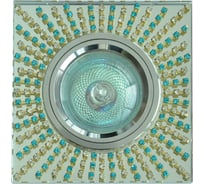 Встраиваемый светильник De Fran MR16 хром зеркальный+стразы прозрачные и синие, FT 524