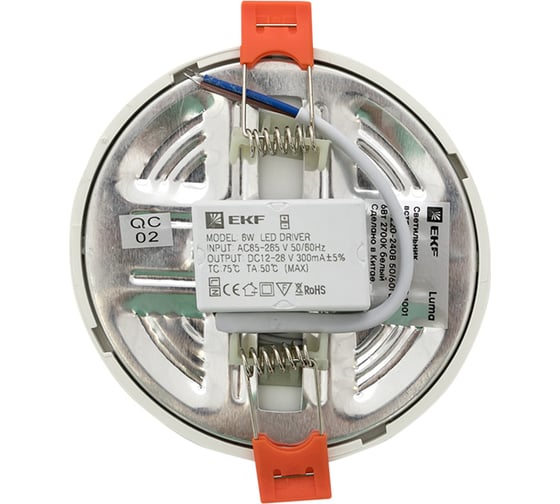 Встраиваемый светильник EKF ДВО 1001 6Вт 2700K IP20 Basic DLL-1001-6-2700