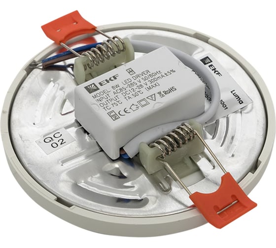 Встраиваемый светильник EKF ДВО 1001 6Вт 2700K IP20 Basic DLL-1001-6-2700