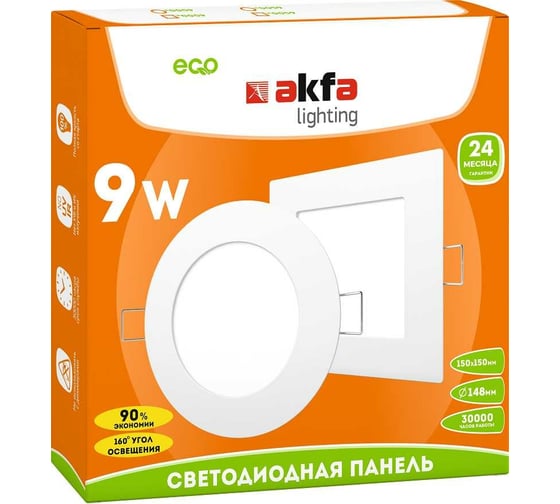 Светодиодная осветительная панель Akfa Lighting LED AK-LPR- 9W 4000K FLLPR00000025