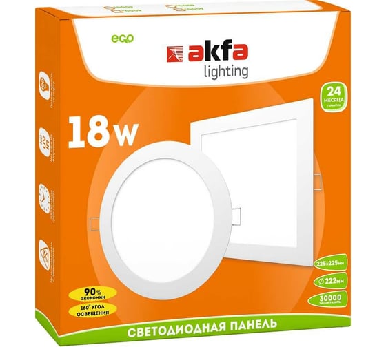 Светодиодная осветительная панель Akfa Lighting LED AK-LPS- 18W 4000K FLLPR00000019