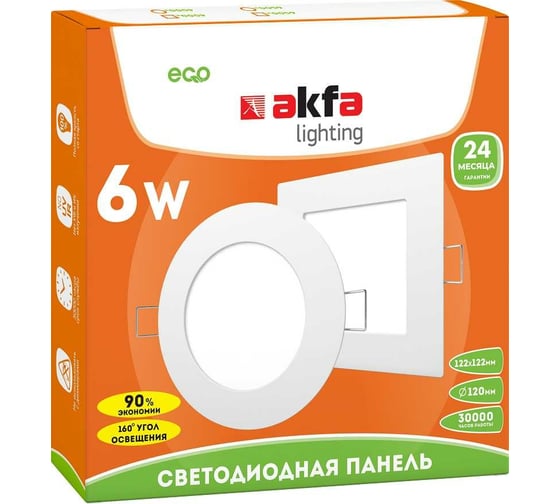 Светодиодная осветительная панель Akfa Lighting LED AK-LPS- 6W 4000K FLLPR00000023