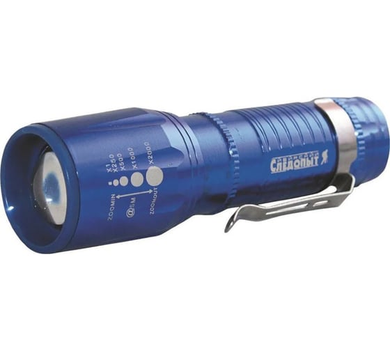Ручной фонарь Сибирский следопыт Вега с зажимом, 1L, zoom, 3хААА, PF-PFL-L53