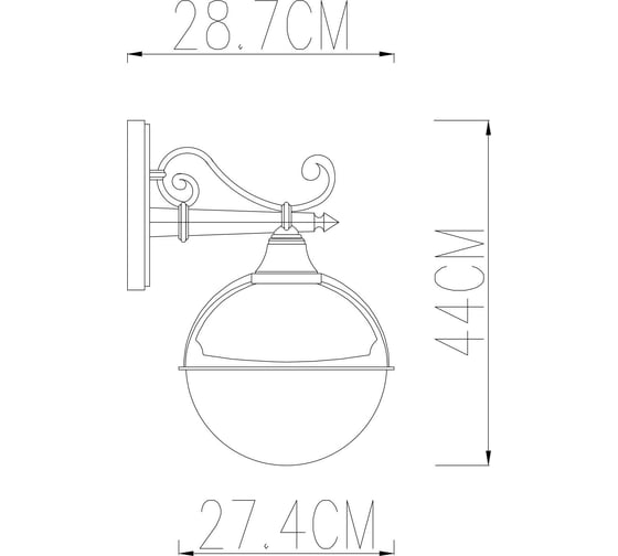 Уличный светильник ARTE LAMP, A1492AL-1BK