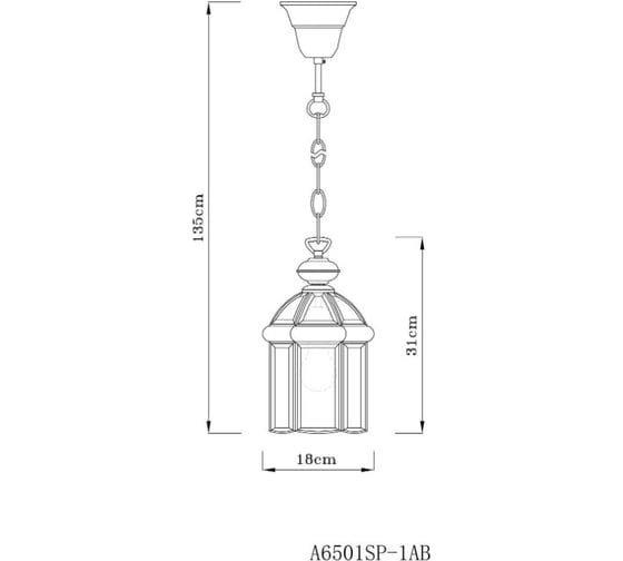 Подвесной светильник ARTE LAMP A6501SP-1AB