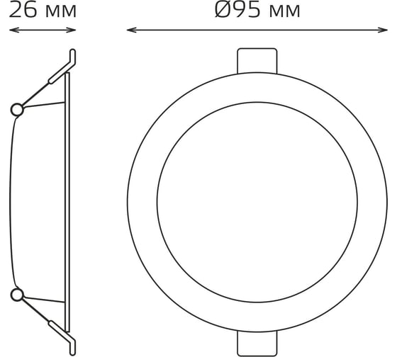 Светильник Gauss Elementary Downlight круг 5W 430Лм 4000K 210-240V IP20 95*26 бел 3 шт. в упак.LED 9100420205T
