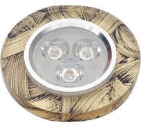 Светодиодный светильник De Fran LED 220В 3x1Вт хром+прозрачный центр+золото с черным, FT 815 LED