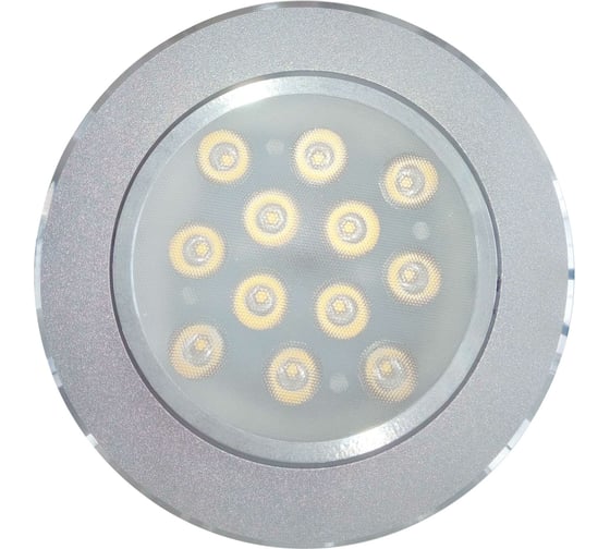 Светодиодный светильник De Fran 4000K SMD 12x1Вт 220В (1053 Лм) серебристый, DC055 S SMD