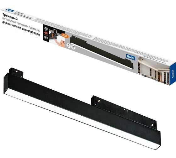 Линейный светодиодный трековый светильник-прожектор Uniel ULB-M70-20W/4000K/35 BLACK UL-00008744