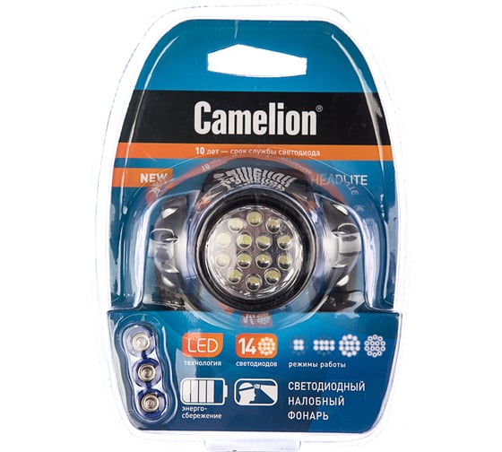 Налобный фонарь Camelion LED 5312-14F4, 7536