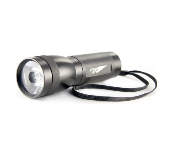 Фонарь ЯРКИЙ ЛУЧ LUX-1W LENS алюмин. корпус, светодиод 1W, встр. линза, ремешок, на 3xAAA 4606400608516