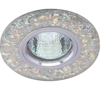 Встраиваемый светильник De Fran LED/MR16 3000К хром+белый с блестками (SMD 3Вт), FT 961 CHWW