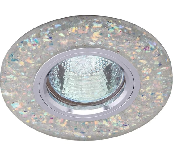 Встраиваемый светильник De Fran LED/MR16 3000К хром+белый с блестками (SMD 3Вт), FT 961 CHWW 1