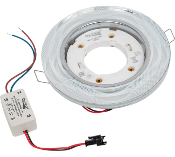 Встраиваемый светильник De Fran GX53/SMD 4000K стекло белый ажур (25SMD 5Вт 450Лм), FT9132