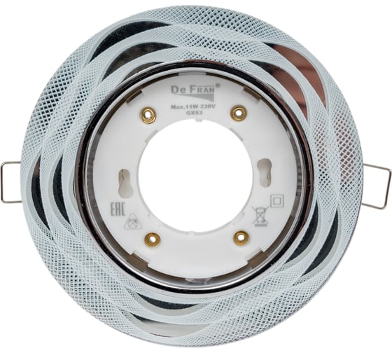 Встраиваемый светильник De Fran GX53/SMD 4000K стекло белый ажур (25SMD 5Вт 450Лм), FT9132