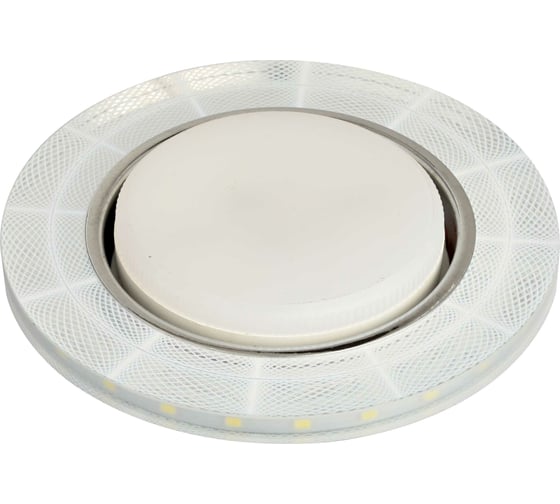 Встраиваемый светильник De Fran GX53/SMD 4000K стекло белый ажур (25SMD 5Вт 450Лм), FT9131