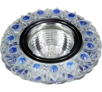 Встраиваемый светильник De Fran SMD/MR16 4000К хром+ прозрачный+синий (SMD 3Вт), FT 980 CHWBL