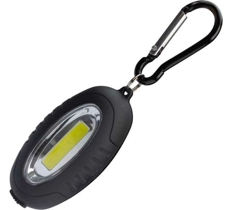 Фонарь брелок КОСМОС 0,5Вт COBLED/2xCR2032 в комплектe/ABS-пластик c каучуковым напылением/магнит/карабин, KOC201B
