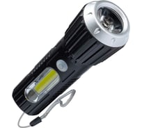 Ручной аккумуляторный фонарь КОСМОС 1Вт LED+2Вт COB, коллиматорная линза, Li-ion 18650 1000mAh, ABS-пластик, USB шнур KOS114Lit