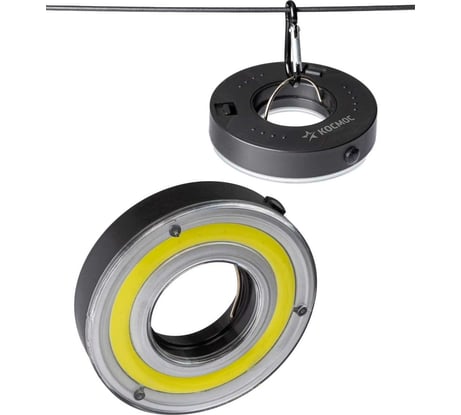 Кемпинговый походный фонарь КОСМОС 5Вт COBLED/3xAAА/корпус ABS-пластик/карабин, KOC601B