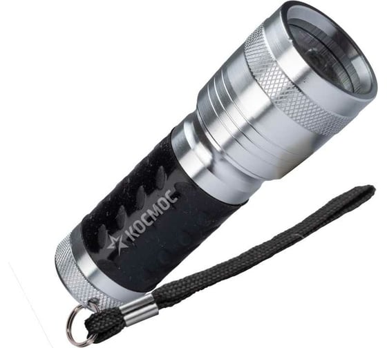 Ручной фонарь КОСМОС 1Вт LED/3xAAА/корпус алюминий/ремешок ручной, KOS109B