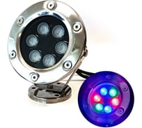 Подводная подсветка в металлическом корпусе Ваш любимый пруд 6 разноцветных светодиодов HQ-S06M-1