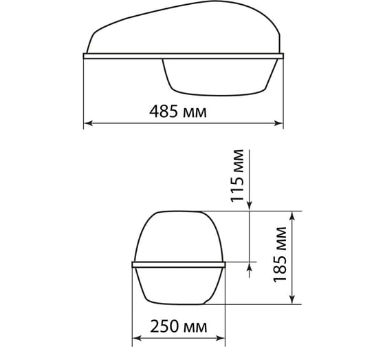 Светильник TDM ELECTRIC ЛКУ 97-65-102 Е27 со стеклом, алюминиевый отражатель SQ0318-0061