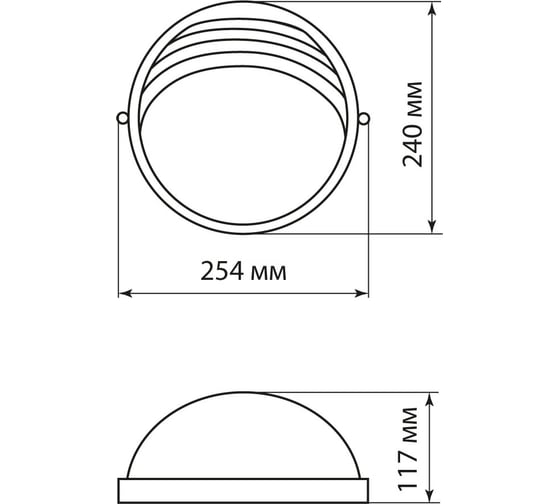 Светильник TDM НПБ1107 черный, круг, ресничка, 100 Вт IP54 SQ0303-0056