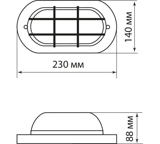 Светильник TDM НПБ1402 овал с решеткой, 60 Вт IP54, сосна SQ0303-0436