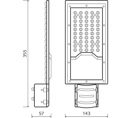 Уличный консольный светодиодный светильник Gauss IP65 50W 5000lm 4000K КСС "Ш" 629534250