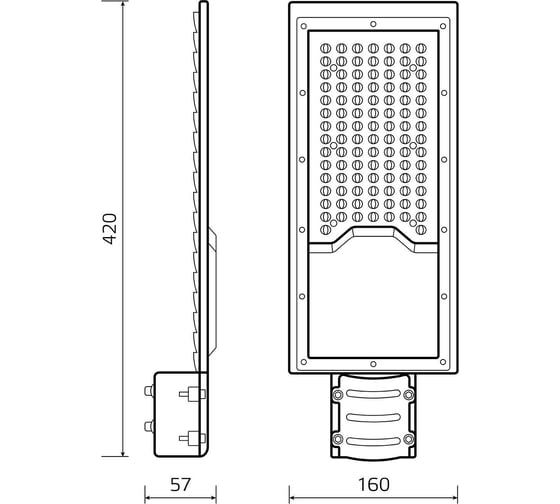 Уличный консольный светодиодный светильник Gauss IP65 80W 8000lm 4000K КСС "Ш" 629534280