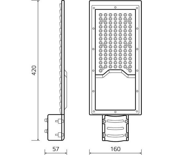 Уличный консольный светодиодный светильник Gauss IP65 100W 10000lm 4000K КСС "Ш" 629534200