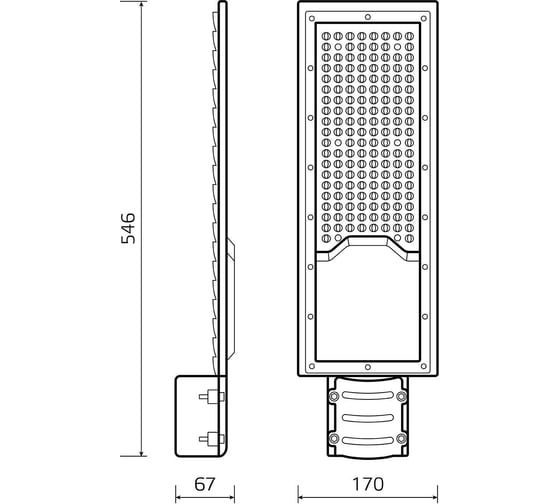 Уличный консольный светодиодный светильник Gauss IP65 120W 11000lm 4000K КСС "Ш" 629534220