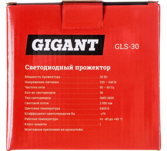 Светодиодный прожектор Gigant 30W 6400К 220V GLS-30 12