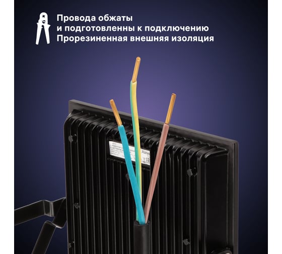 Светодиодный прожектор RITTER серия PROFI 230В 100 Вт 6500К 10000Лм IP65 черный с датчиком движения 53424 6
