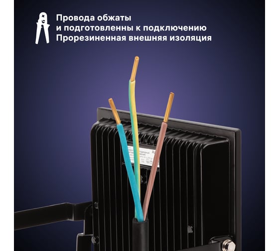 Светодиодный прожектор RITTER серия PROFI 230В 70 Вт 6500К 7000Лм IP65 черный с датчиком движения 53423 9