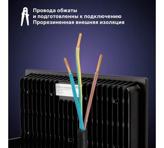 Светодиодный прожектор RITTER серия PROFI 230В 200 Вт 6500К 20000Лм IP65 черный 53412 3