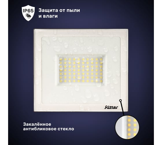 Светодиодный прожектор RITTER серия PROFI 230В 70 Вт 6500К 7000Лм IP65 черный 53409 3