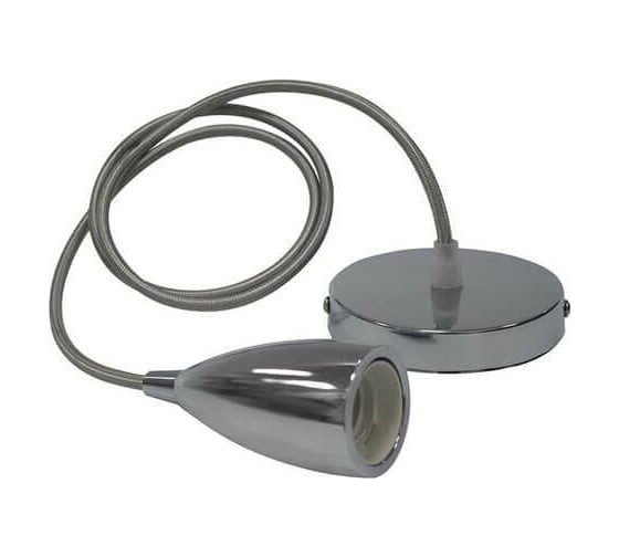 Декоративный патрон на подвесе HOROZ ELECTRIC EDISON 021-002-0001 Хром E27 1M HRZ00002544 1