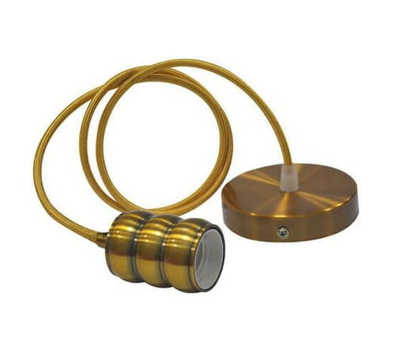 Декоративный патрон на подвесе HOROZ ELECTRIC GAUSS Золотой, E27, 1M 021-009-0001 HRZ00002554 1