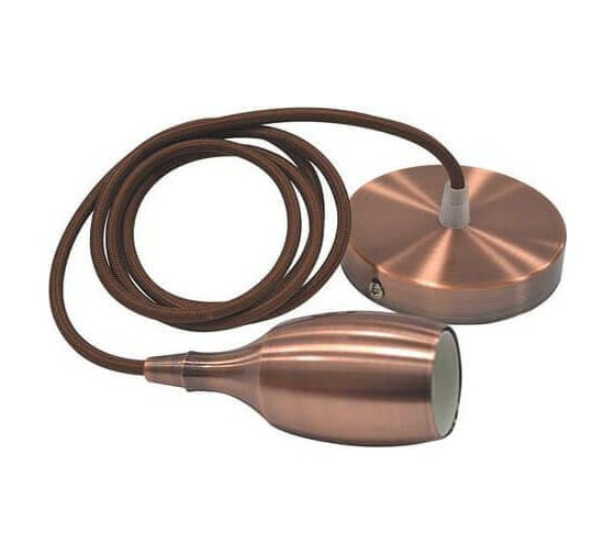 Декоративный патрон на подвесе HOROZ ELECTRIC WEBER Красная медь, E27, 1M 021-008-0001 HRZ00002549 1