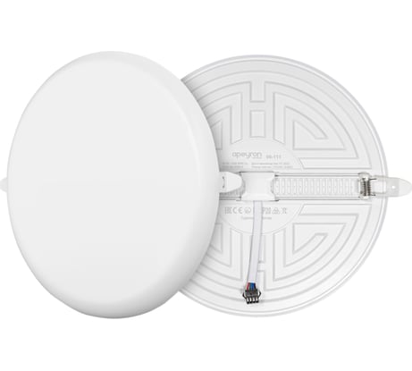 Светодиодная встраиваемая безрамочная панель Apeyron flp, 32вт=24вт+8вт, 2720лм, 6500к, ip20, ф225x21мм, круг, 3 режима, регулировка ф55-205мм/ 06-111