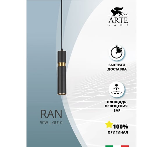 Подвесной светильник ARTE LAMP A3145SP-1BK