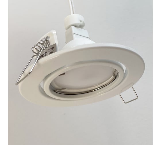 Встраиваемый поворотный светильник truEnergy с цоколем GU5.3 D90xH31мм IP20 белый/сталь 21211