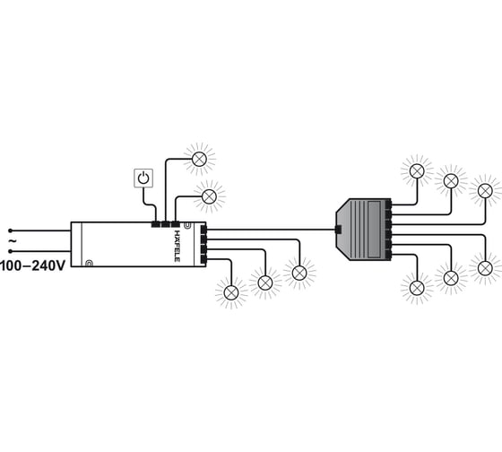 6-канальный делитель Hafele 24V 200мм 830.06.082